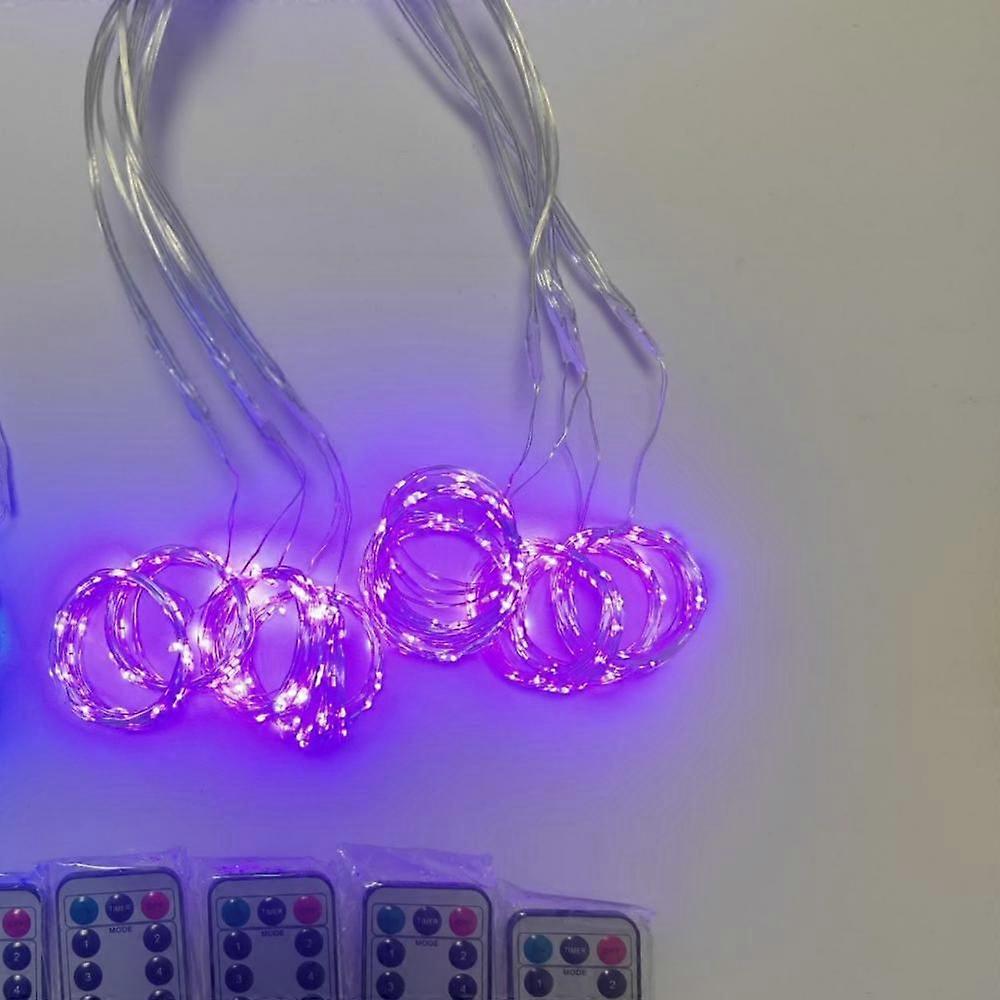 Led Fairy Tale Curtain Lamp, Party And Wedding Decoration 3x1 Meter 100 LampWithout Hook - With Remote Control (Purple 8 Function)