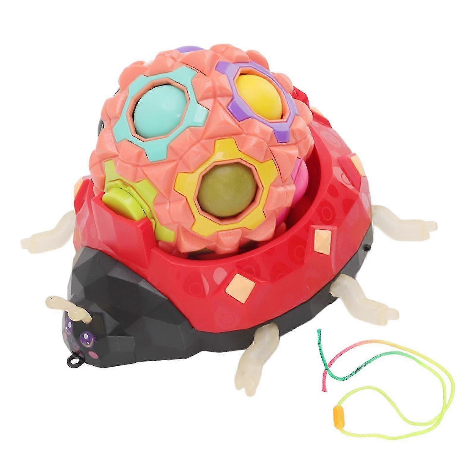 Fidget Puzzle Ball Game Stress Relieve Led Light Color Change Ladybird Shape Speed Puzzle Ball With Pulling Rope Zekai