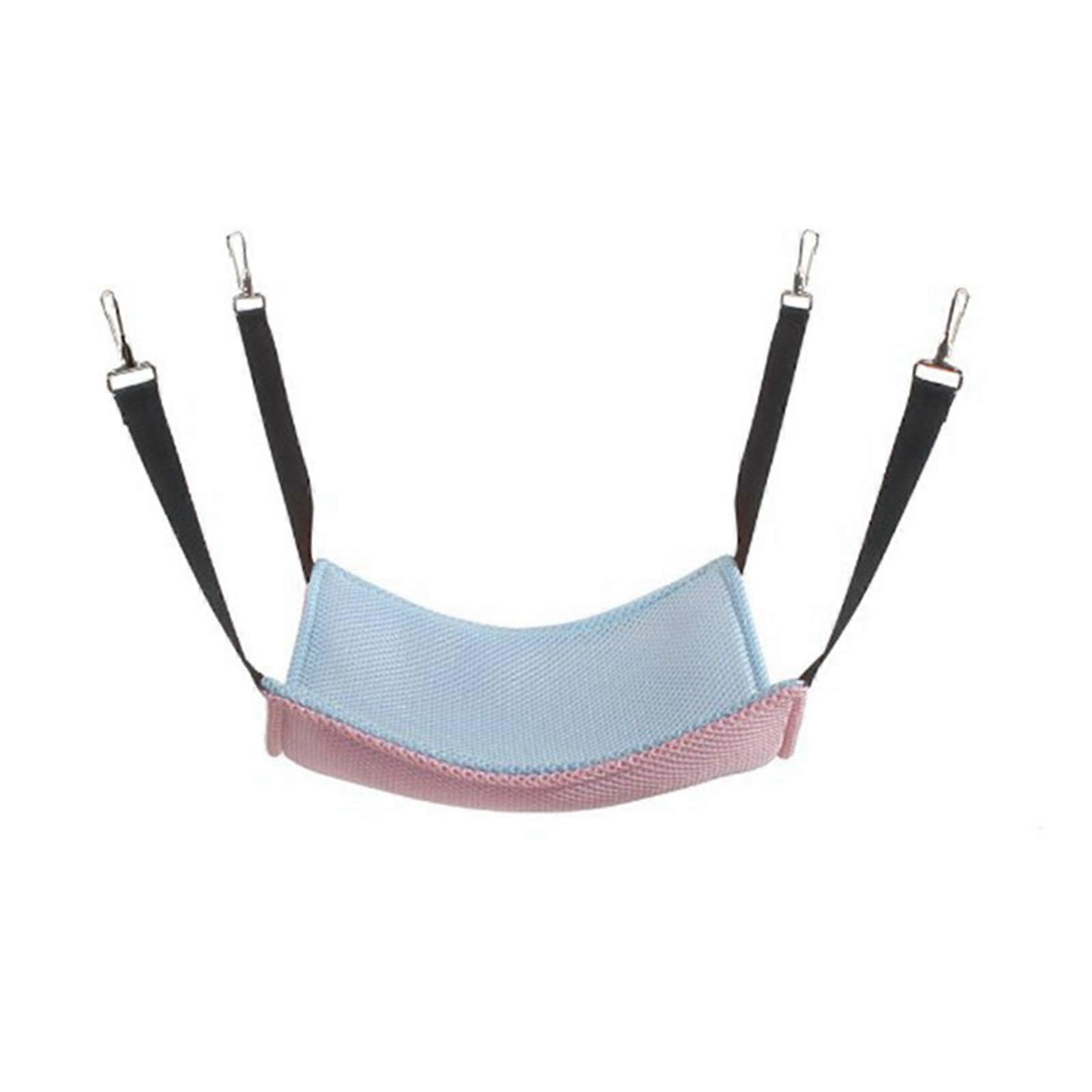 Cat Hanging Hammock for Cage Breathable Mesh Multifunction Reversible Cat Hammock Bed with Hooks for Summer Rest Pink and Blue 57x47cm / 22.4x18.5in