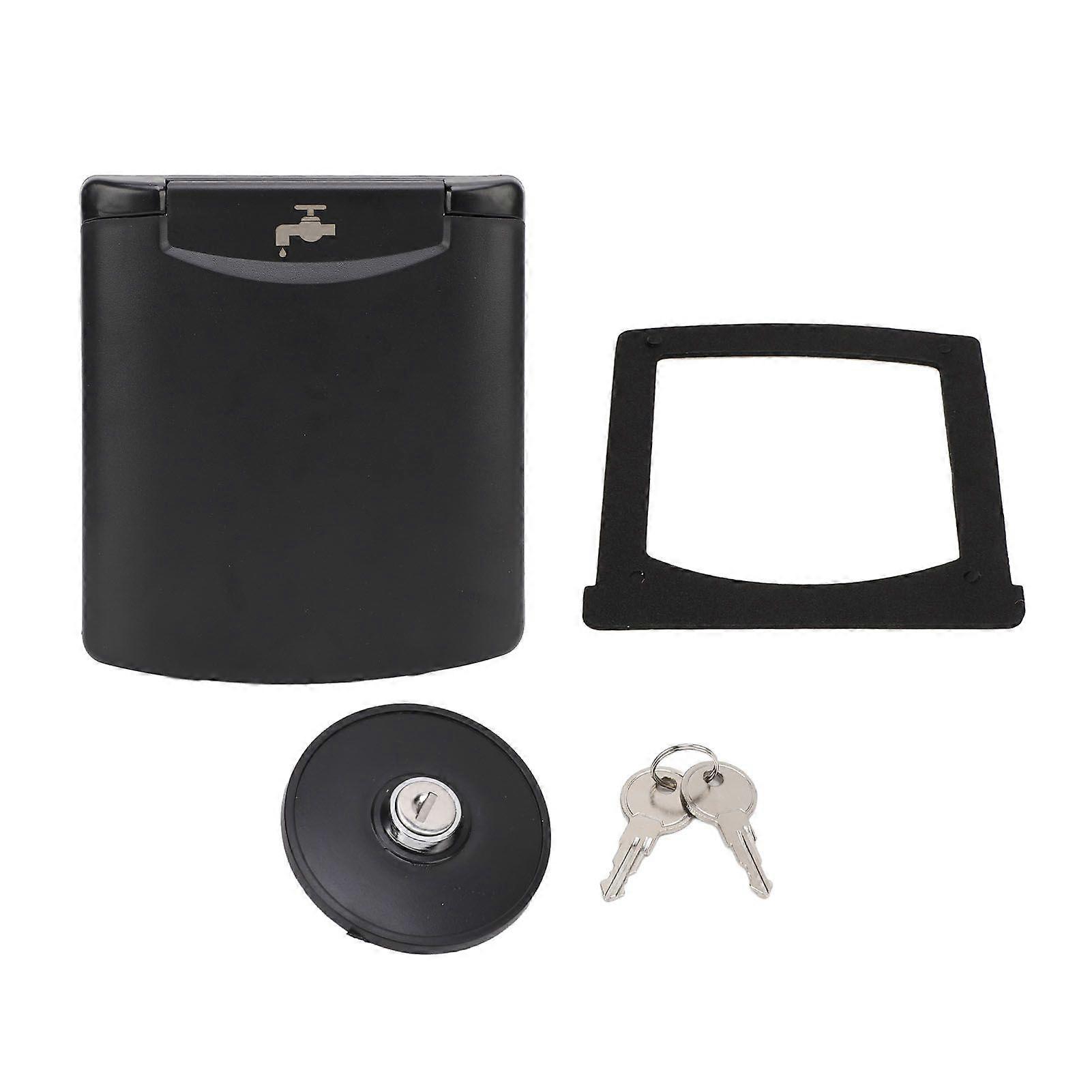 RV Water Fill Hatch with Magnetic Lid and Lock Dustproof ABS Square Trailer Water Fill Hatch Inlet for Motorhome Boat MK6467