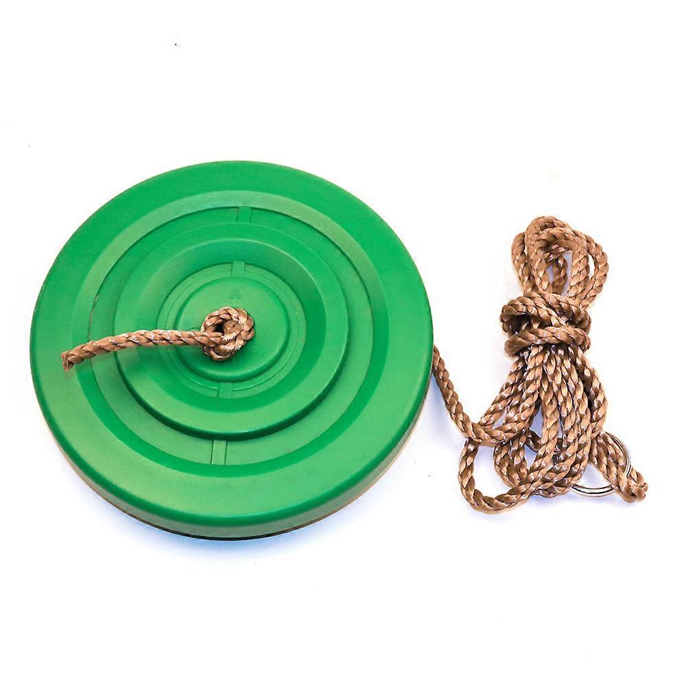 Green Plastic Disc Swing with Silky Weatherproof Rope