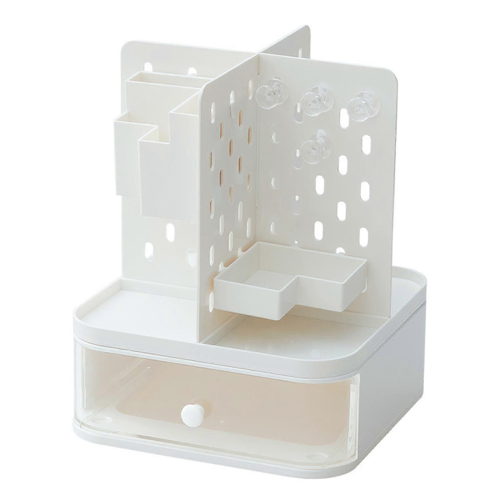 Schreibtisch-Organizer mit Schublade Schreibwaren-Aufbewahrungsbox für Arbeitsplatte Home Office Weiß