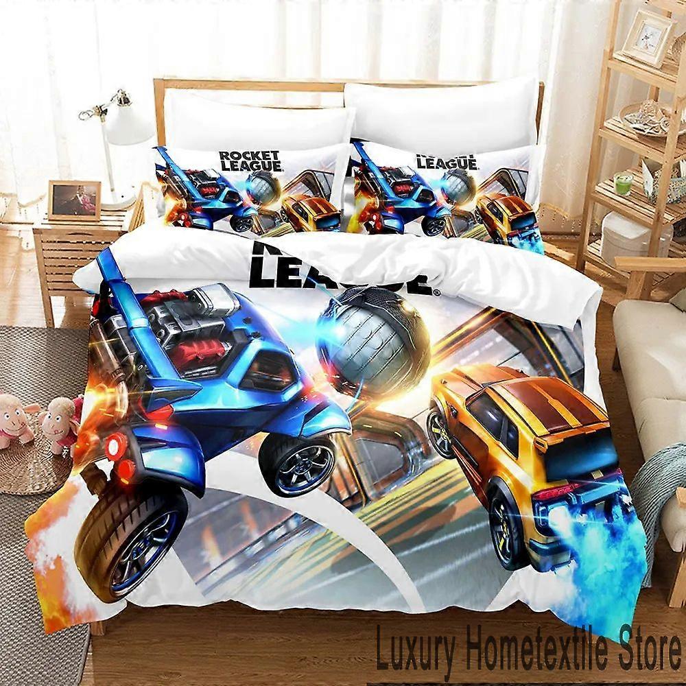 v2564 Lakan Rocket Game League Sängkläder Set Pojkar Flickor Tvilling Queen King Size Påslakan Örngott Säng pojkar Vuxen Hem Textilextil 3-delad Beddi