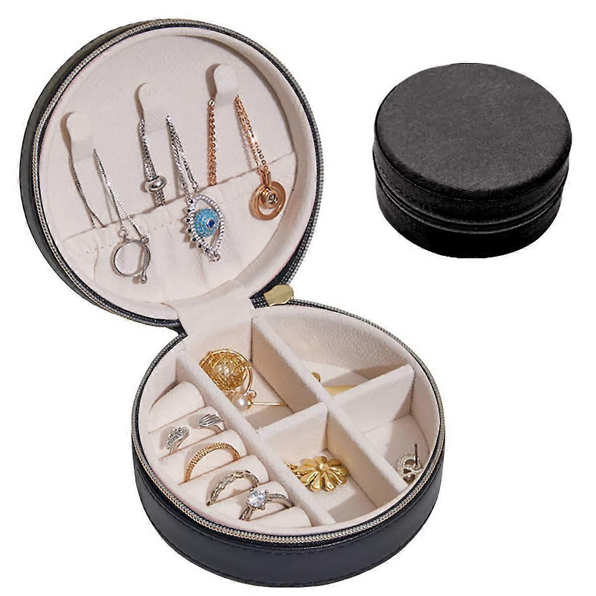 Mini Jewelry Case for Travel - Compact Jewelry Organizer with Multiple Compartments, Zipper Closure, and Stylish Design