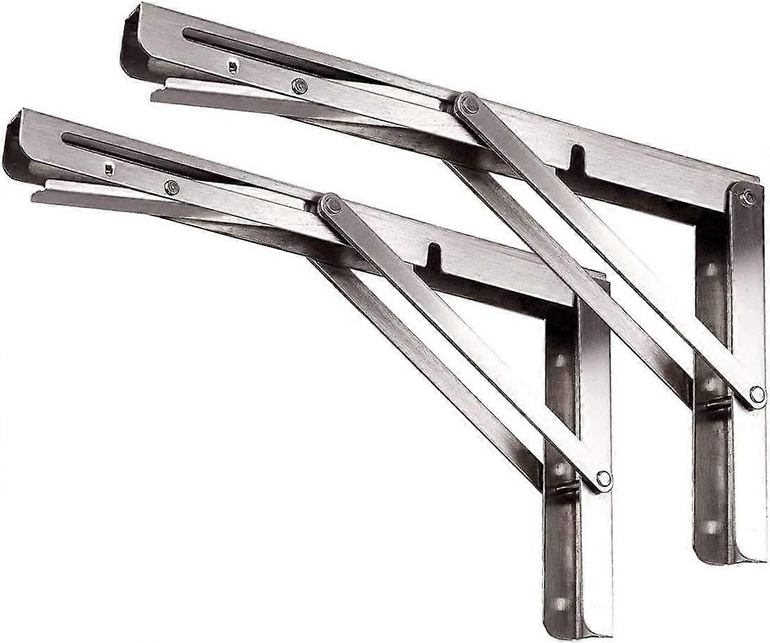 200mm Folding BracketStainless Steel Folding Console BracketWall Shelf Bracket2 pieces with fixing screws
