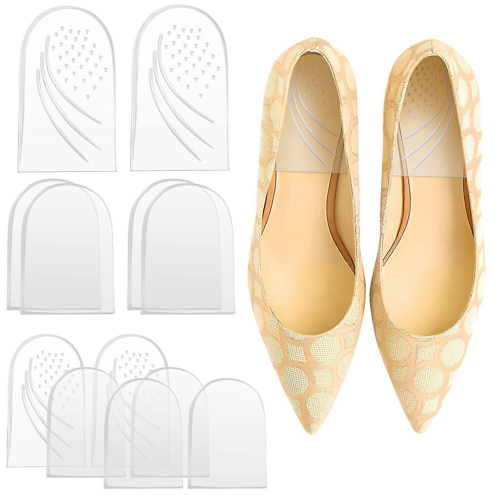 6 Pairs Heel Wedge Shoes Heel Inserts Height Increasing Inserts Washable Shoe Inserts Height Increase Insoles Heel Cushions Size S/L