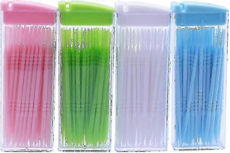 オーラルケア用のダブルエンドプラスチックつまようじ-200本の歯科用スティックギフトセット