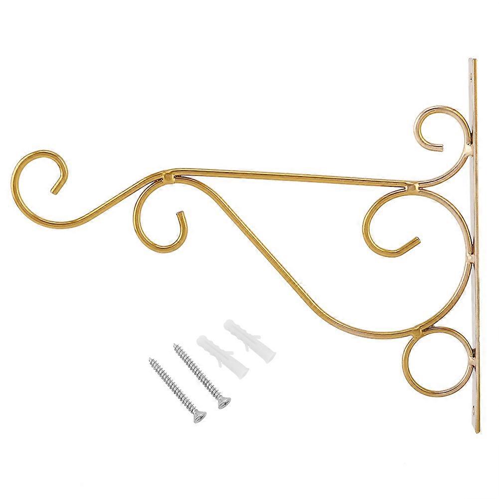Iron Wall Hanging Bracket Plant Holder Hook for Indoor Outdoor Garden Decor - Rustic Metal Art Hanger 12 Inch