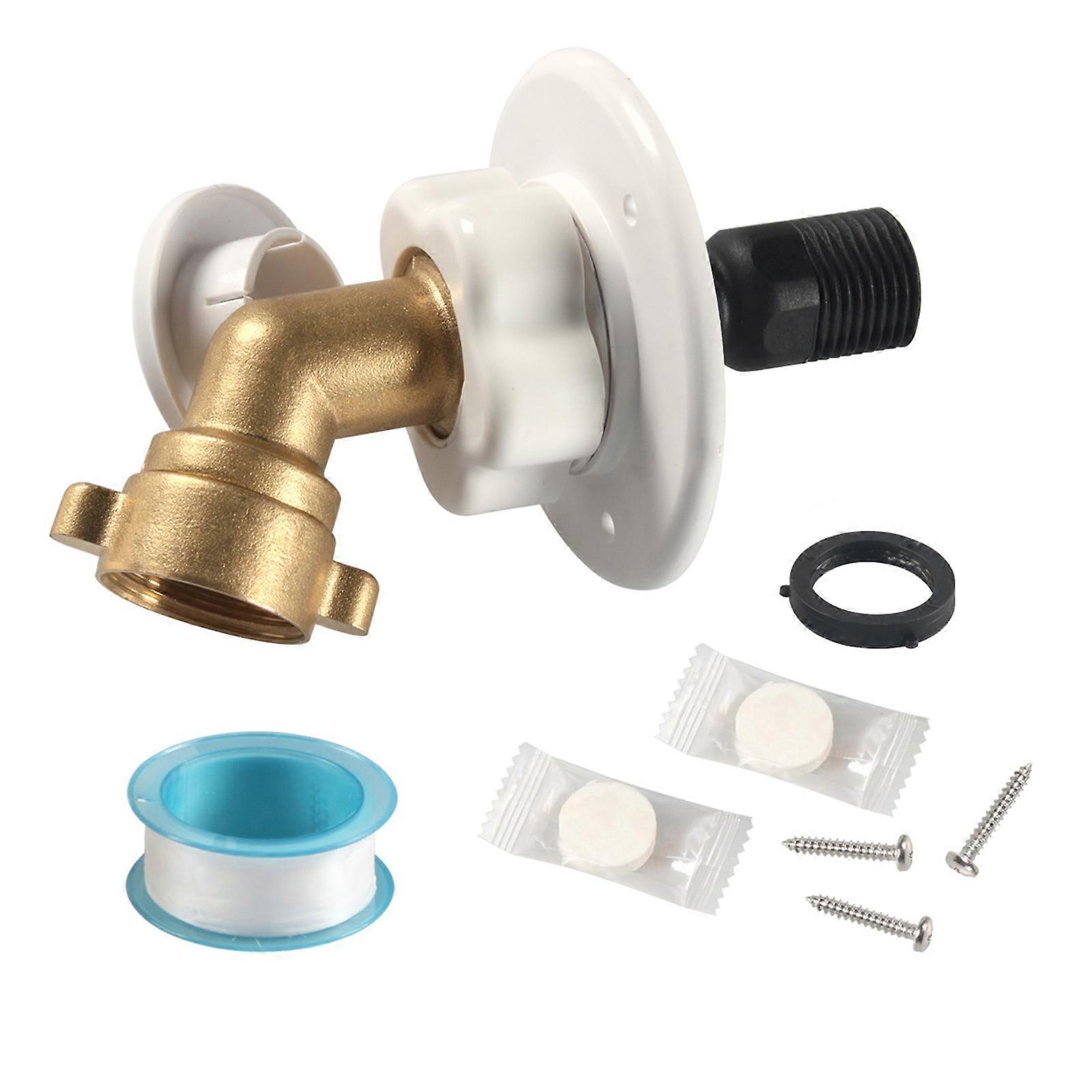 RVs City Water Fill Inlet Flange Brass with Check Valves, RVs Water Inlet Replacement 3/4NPT City Water Connection Inlet
