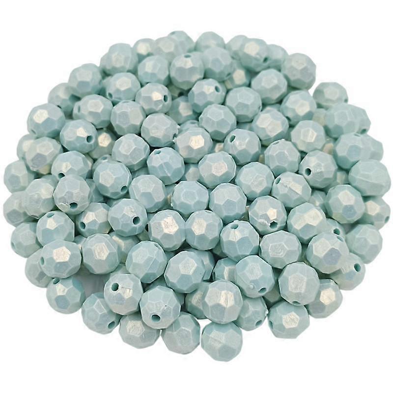 Geometric Faceted Bracelet Necklace For DIY Jewelry Making Mixed Color Accessories Acrylic Polyhedron Beads Loose Beads 10mm Solid Color 20pcs