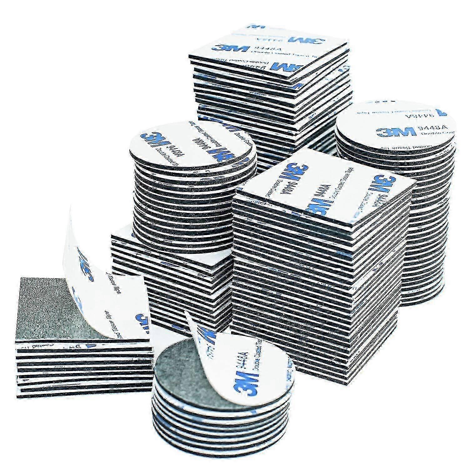 100 حزمة منصات لاصقة على الوجهين ، مربعات وجولات سوداء قوية للغاية ، ملصقات رغوة ، معادن