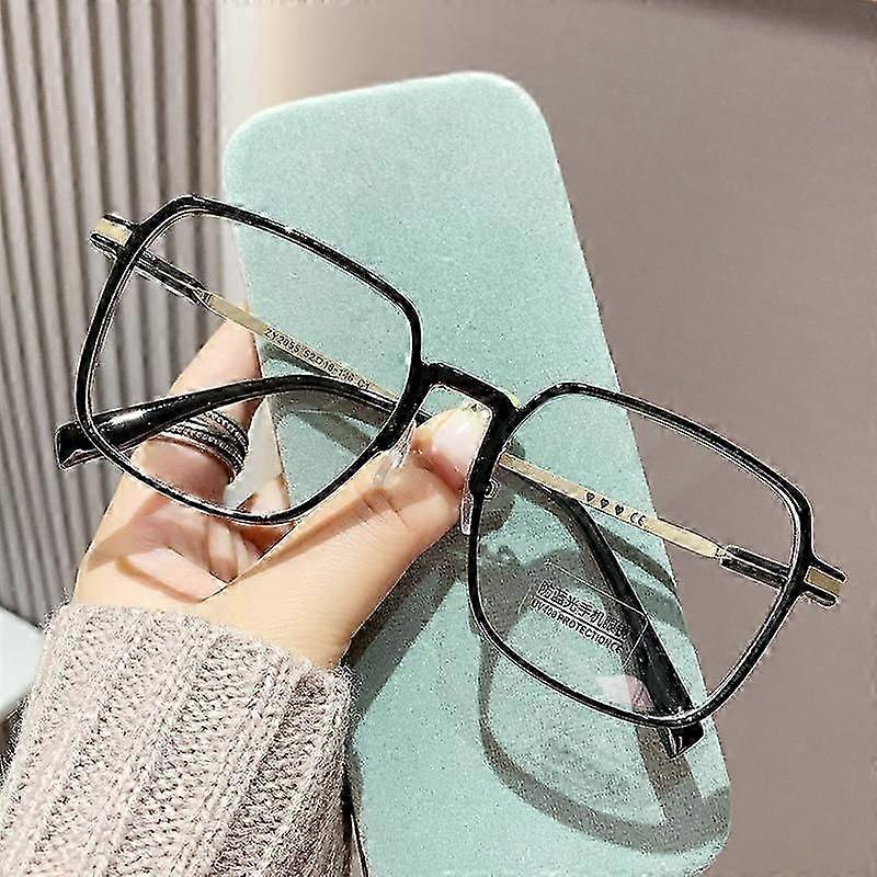 Büyük Boy Okuma Gözlükleri Trendy Anti Mavi Işık Uzak Görüşlü Gözlük Kadın Yüksek Çözünürlüklü Optik Gözlükler