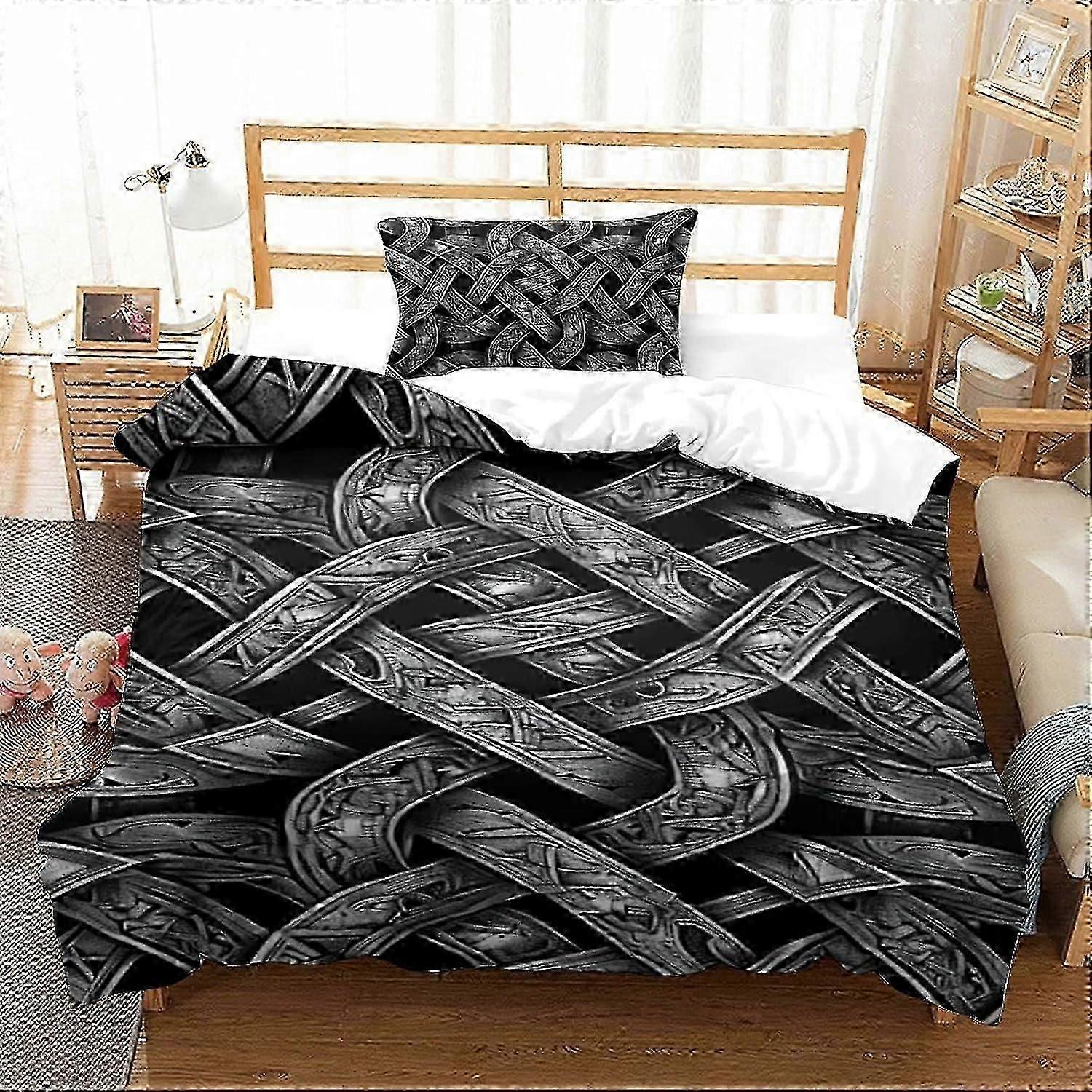 J220 Lençóis Stripe Conjunto de capa de edredão Conjunto de cama 3D Microfibra Capa de edredom com fronhas, conjunto de 2 peças, lençóis de cama com capa de edredão com zíper BBA220