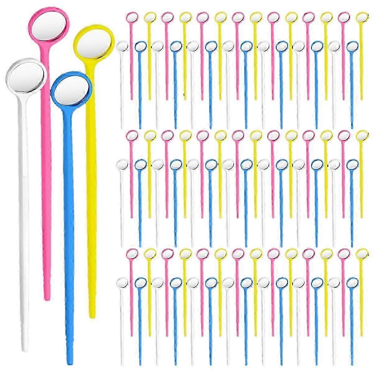 300Pcs 일회용 치과 거울 입 거울 치과 거울 치아 구강 치아 거울 플라스틱 치아 거울 치과 도구와 호환 가능