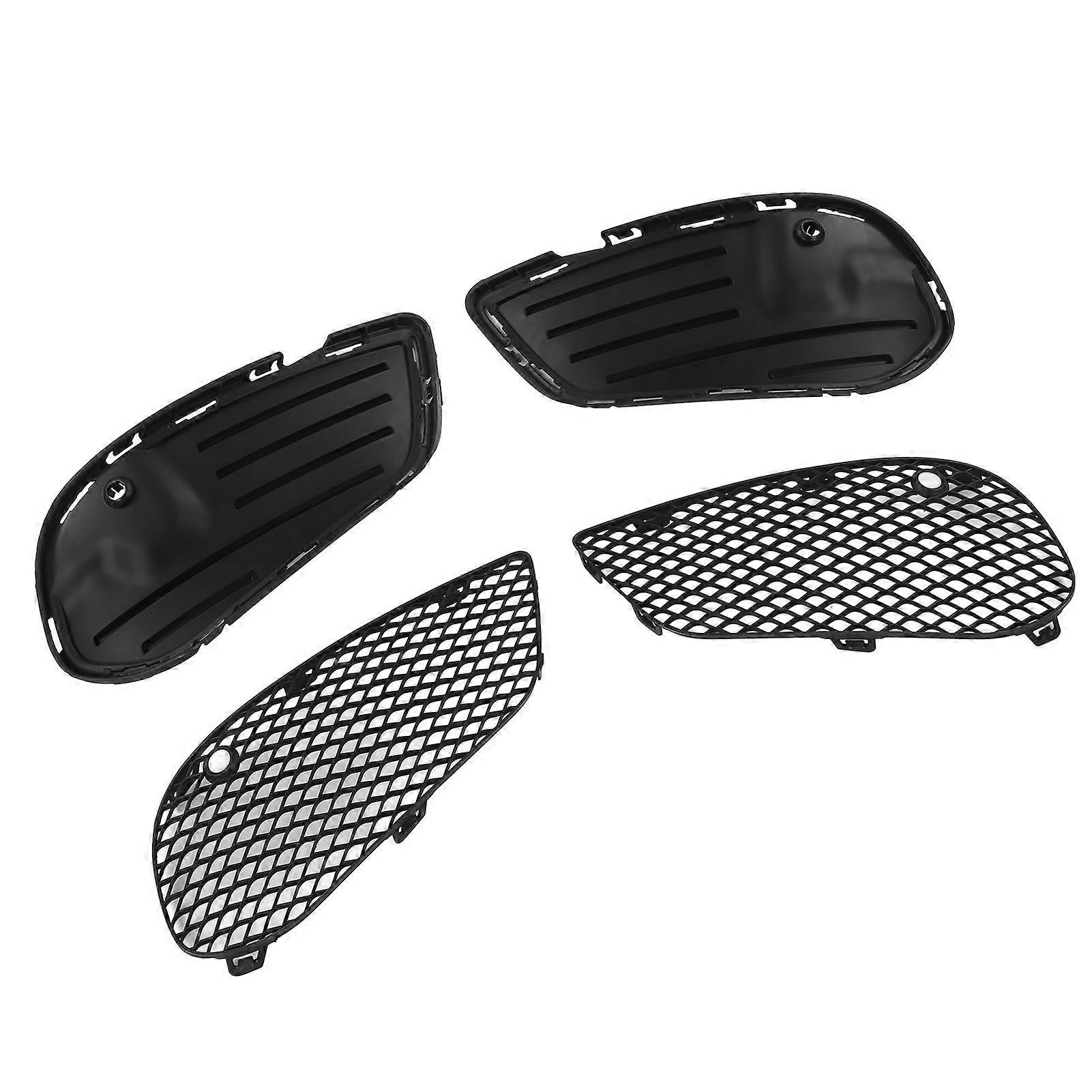 Front Bumper Lower Fog Grille Cover Set Fit For Benz C‑Class W205 C205 A205 AMG Line C43 Pre‑Facelift 2015‑2018 