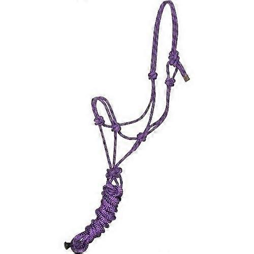 Gatsby Classic Cowboy Rope Halter W/Lead, HORSE,Black/Purple
