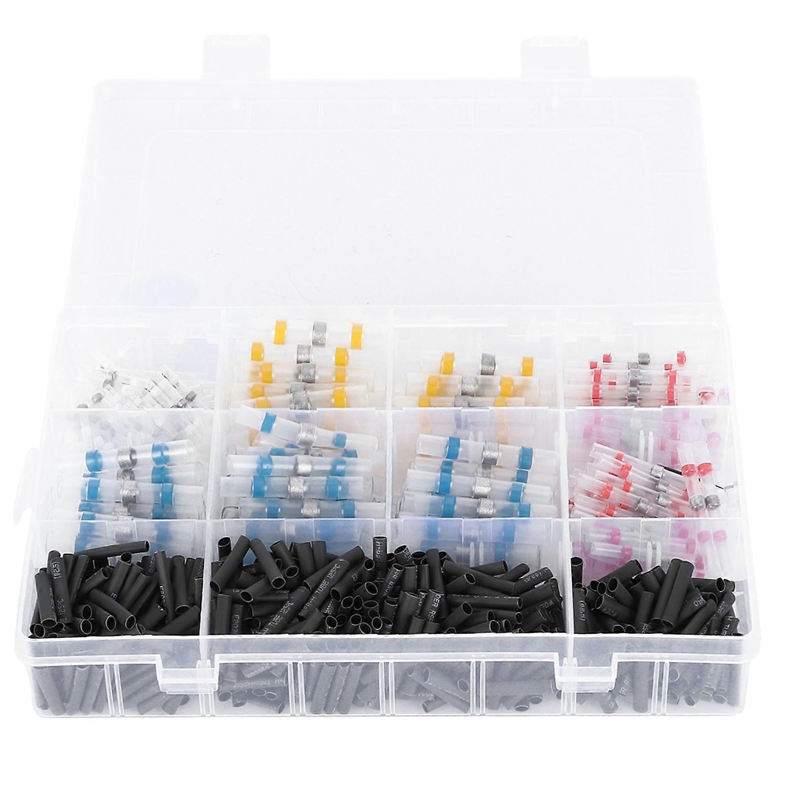 600Pcs Waterproof Terminal Seal Colorful Heat Shrinkable Polyolefin Wire Butt Solder Connector