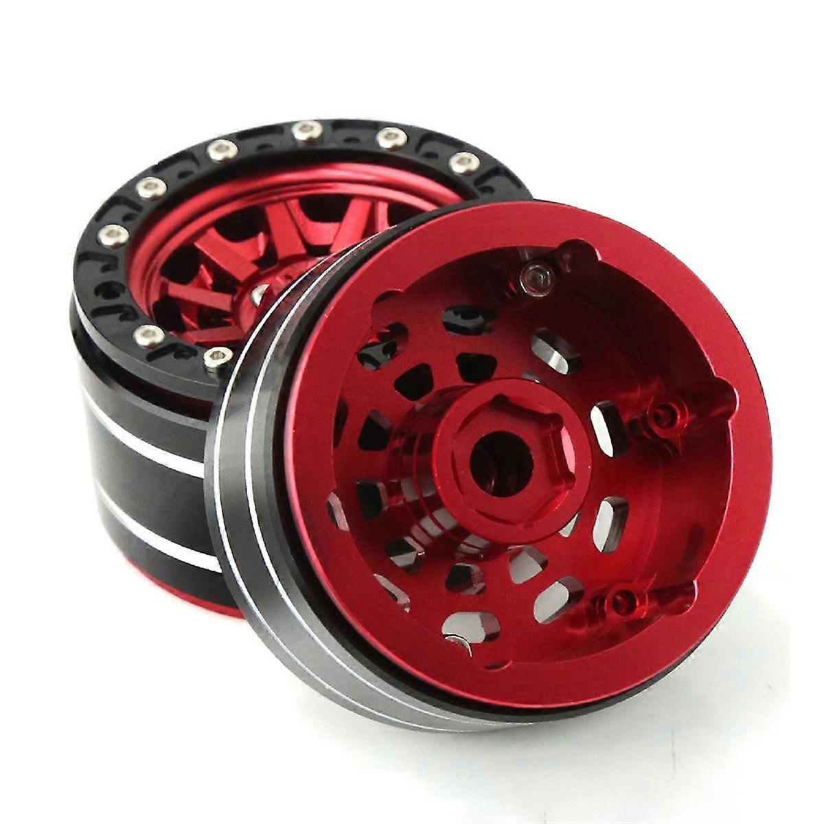 Metal 1.9Inch Beadlock Wheel Rim Outer Diameter 55mm,Red