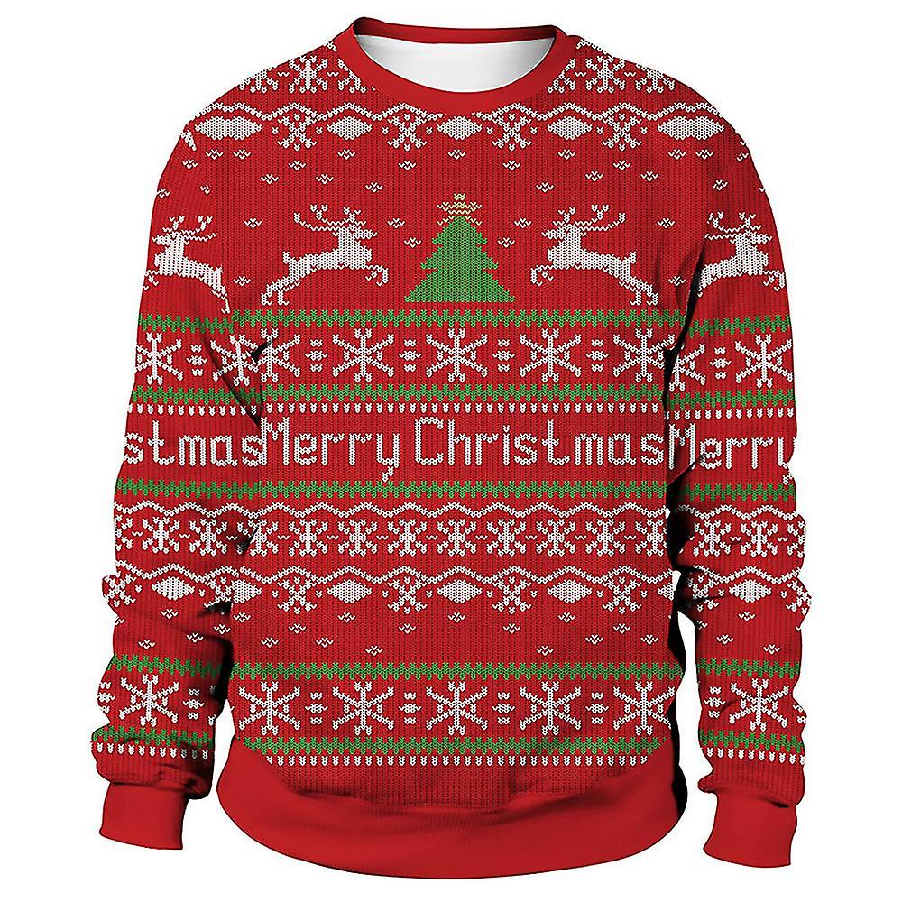 Femmes Hommes Couple Noël Sweat-shirt Pullover Pull Jumper Noël Drôle Tops @bugu