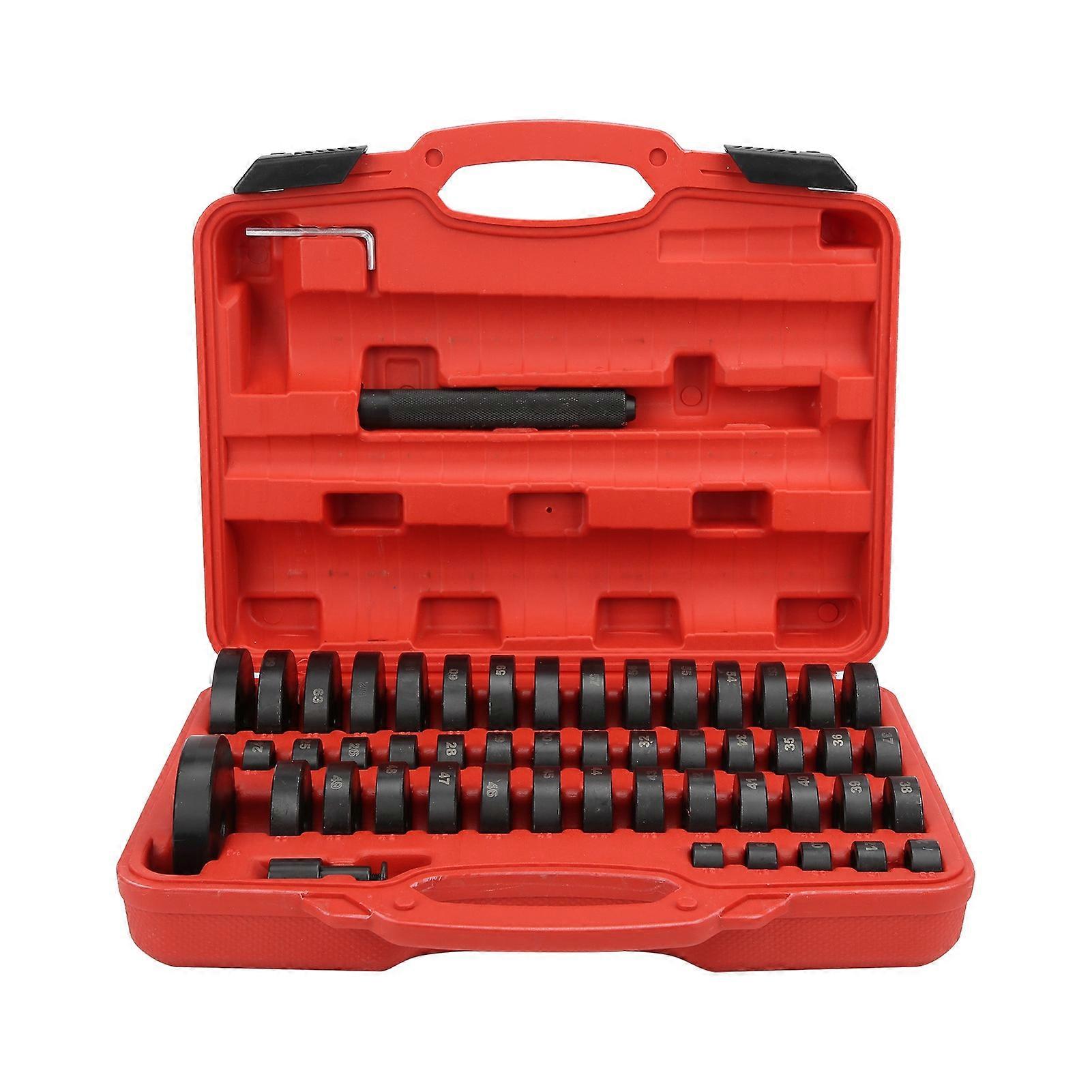 56Pcs Bushing Removal Puller Set Interchangeable Disc Wheel Bearing Install Tool Long Handle Shaft