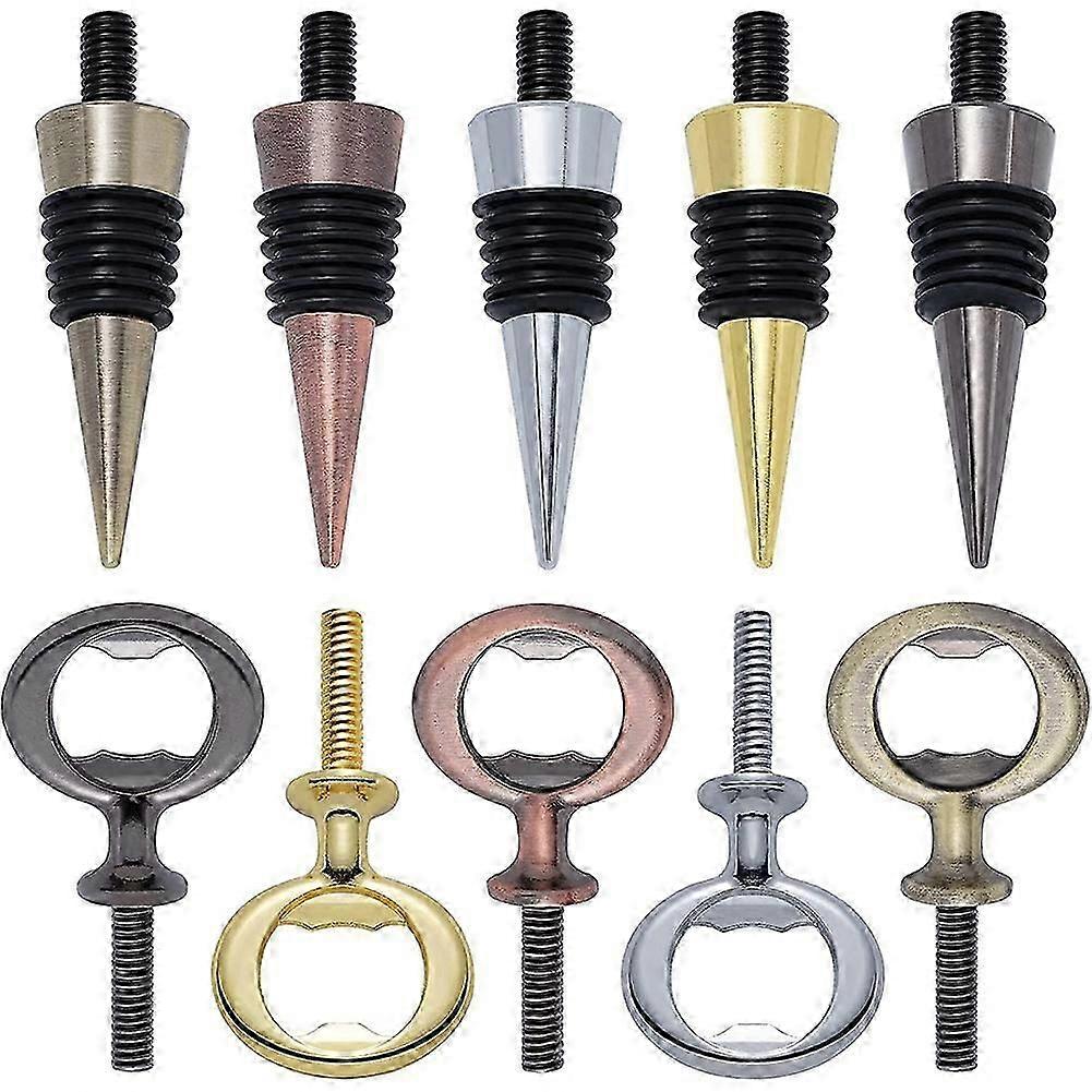 10 stuks metalen flesopener &wijnstop blank roestvrij staal platte flesopener inzetstukken kit bier