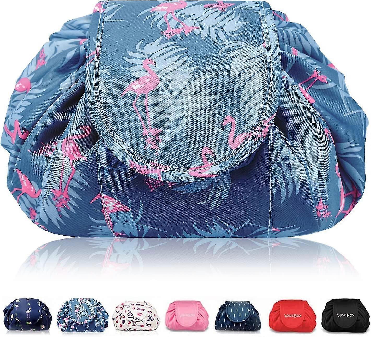 Drawstring Make Up Bag,portable Travel Cosmetic Bag Pouch Storage Organiser (feather) (4-d-w)