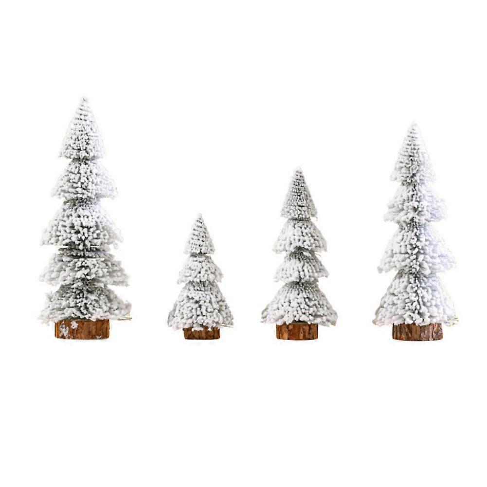 4Pcs Mini Christmas Tree Artificial Tower Pine Needle Desktop Ornament Holiday Home Decoration