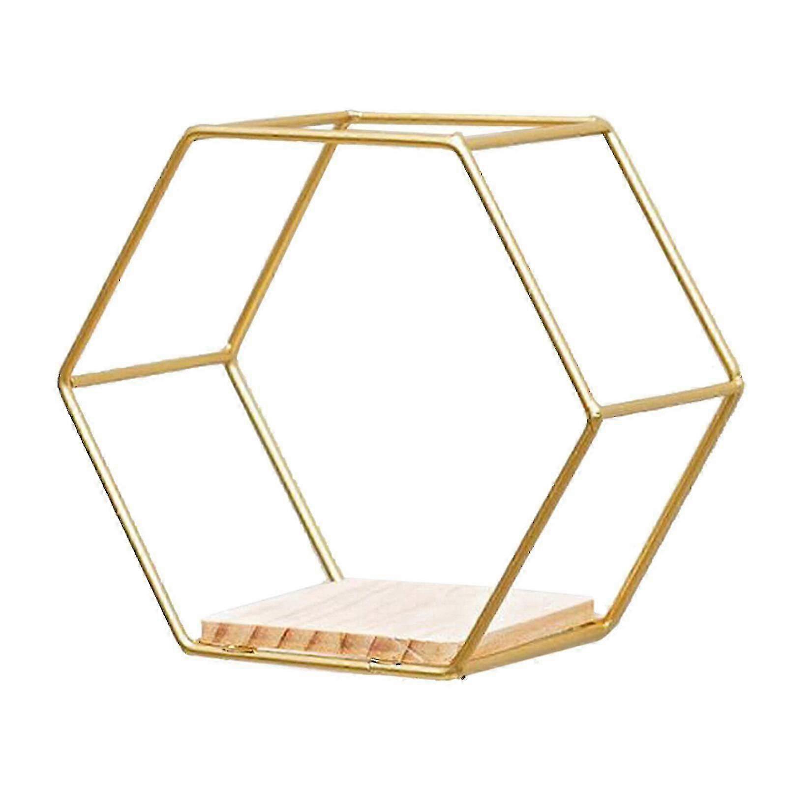 Metal Wire Wall Shelf Home Decor Storage Floating Round Multi-Section Shelf