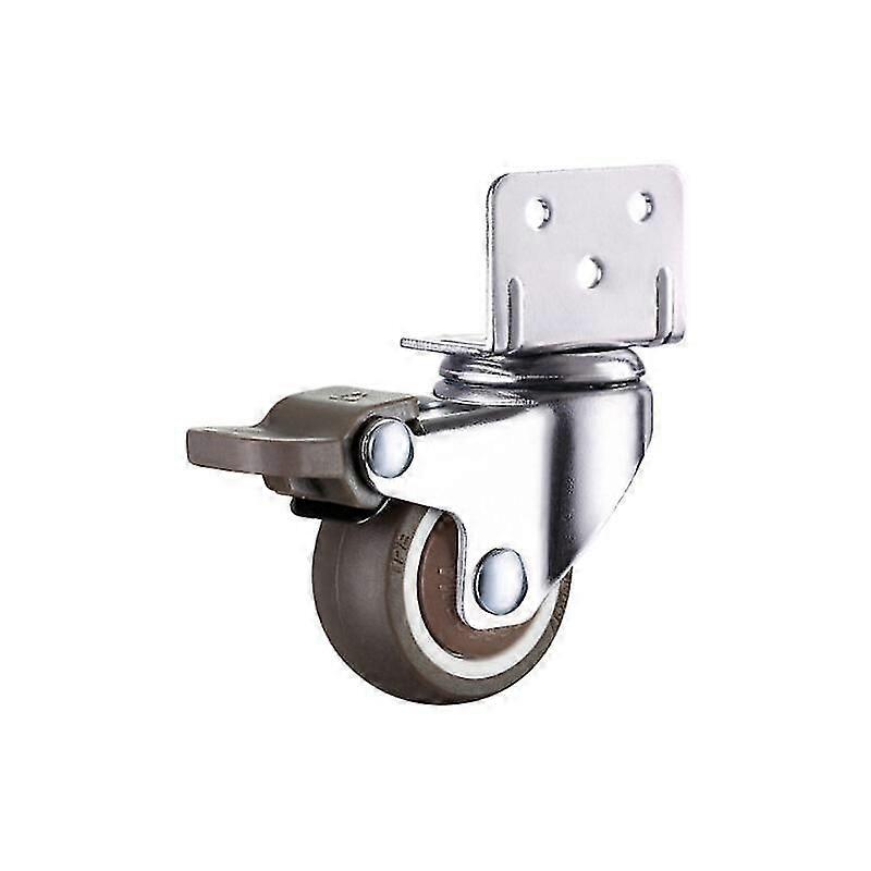 Swivel Castors For Furniture And Flower Pots With Brake - L Mounting Plate, ,set Of 4