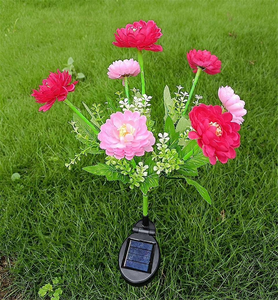 LED Solar Lamp 7 Head Solar Powered Snow Lotus Flower Light Waterproof Lawn Patio Walkway Garden Outdoor Villa Yard Decorative