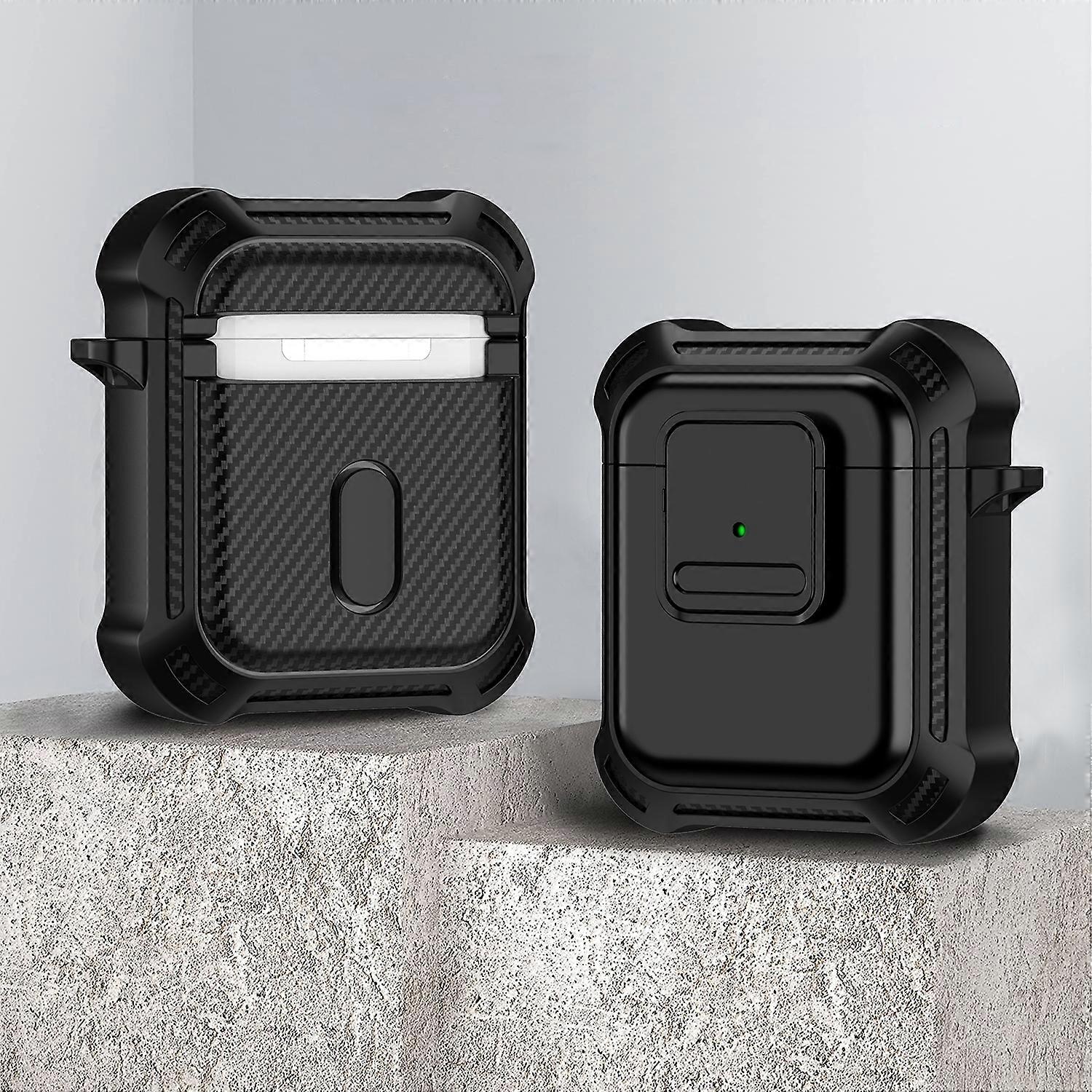 For AirPods 1 / 2 TPU + PC Shockproof Earphone Protective Case with Switch