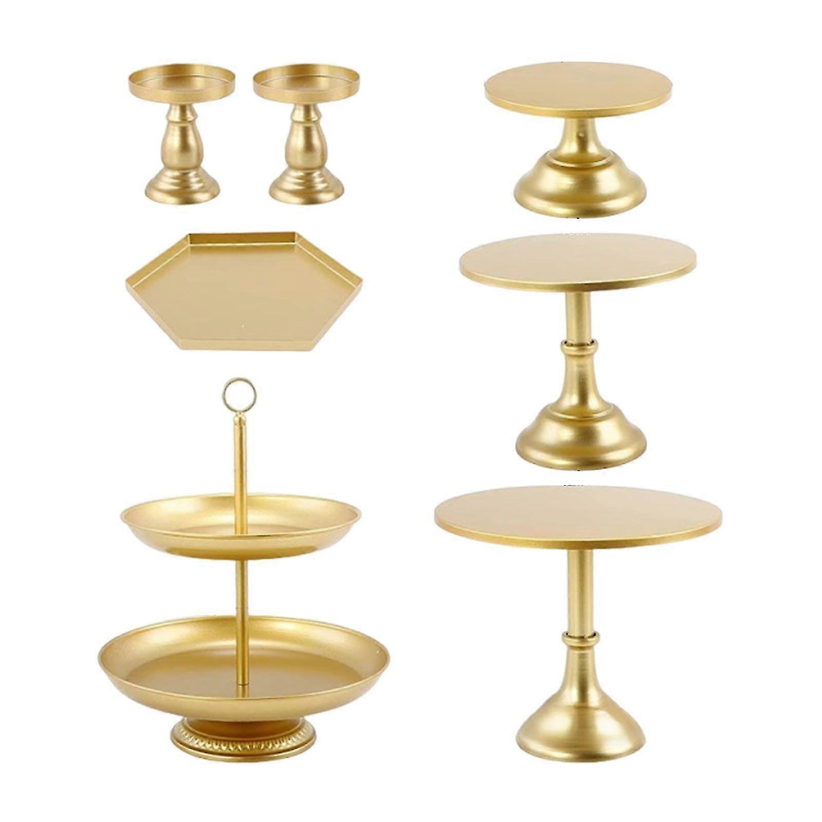 7-Piece Tiered Dessert Stand Set for Cake, Cookie, Candy Display - Serving Holder