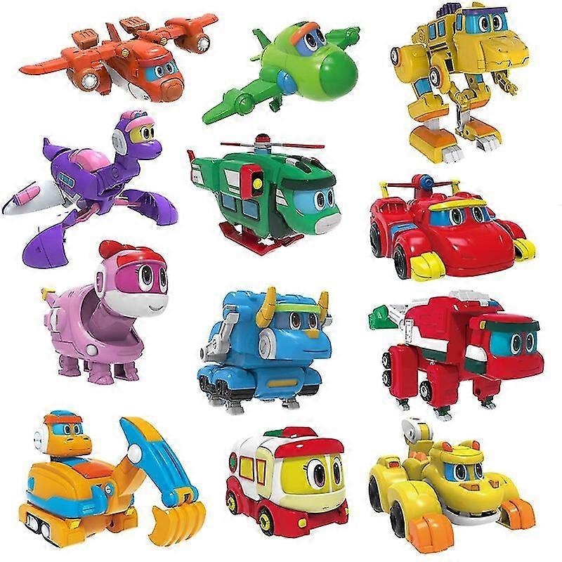 最新的腹肌最小变形Gogo恐龙可动人偶雷克斯变形汽车飞机摩托艇起重机恐龙玩具儿童玩具