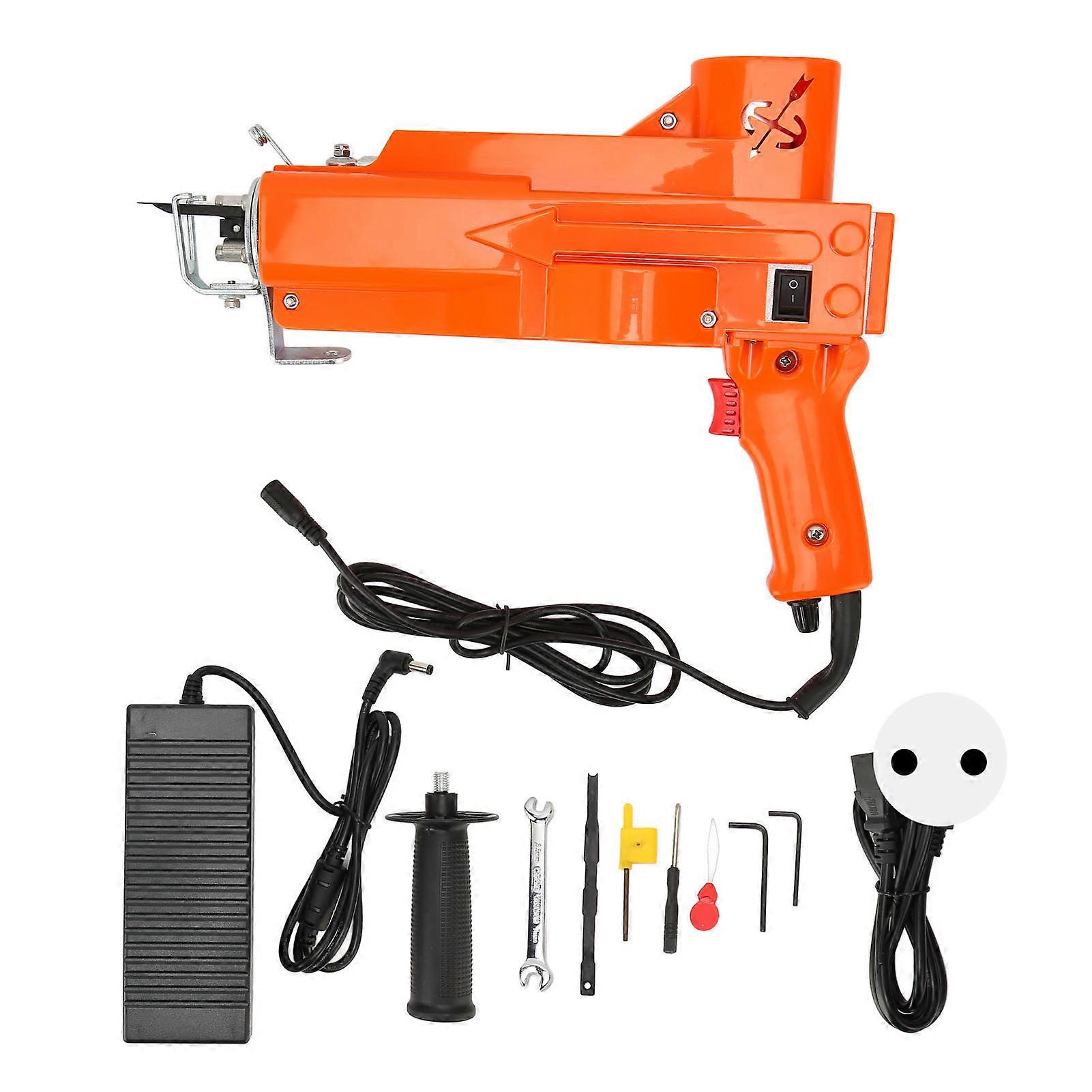 Orange Electric Carpet Tool Handheld Knitting Rug Weaving Flocking Tufting Machine 100‑240V EU Plug