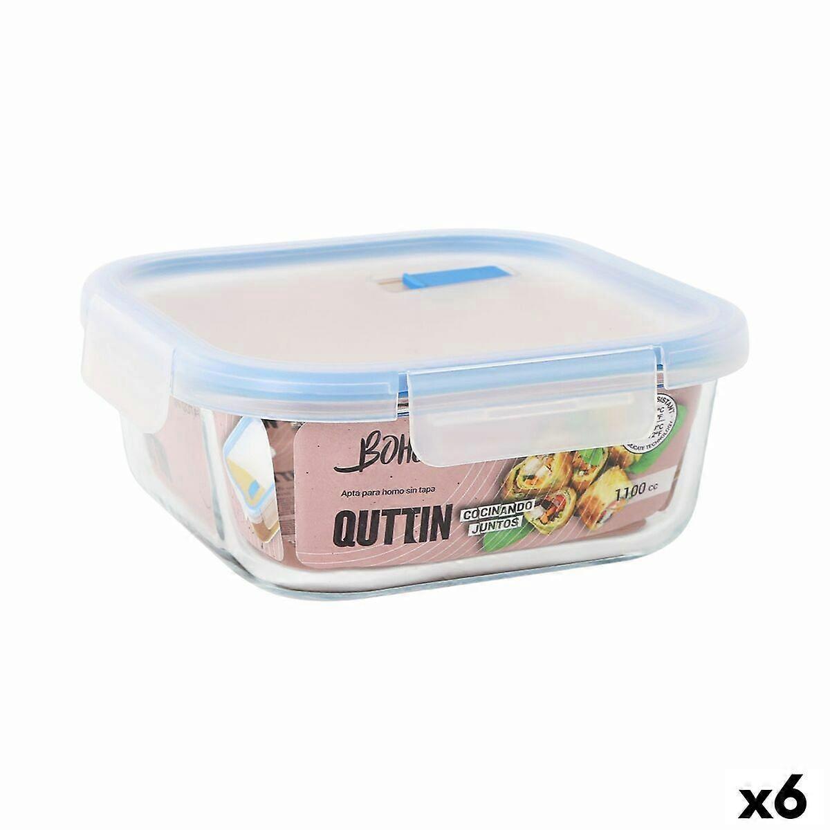 Hermetic Brotdose Quttin Boho Transparent 1,1 L (6 Stück)
