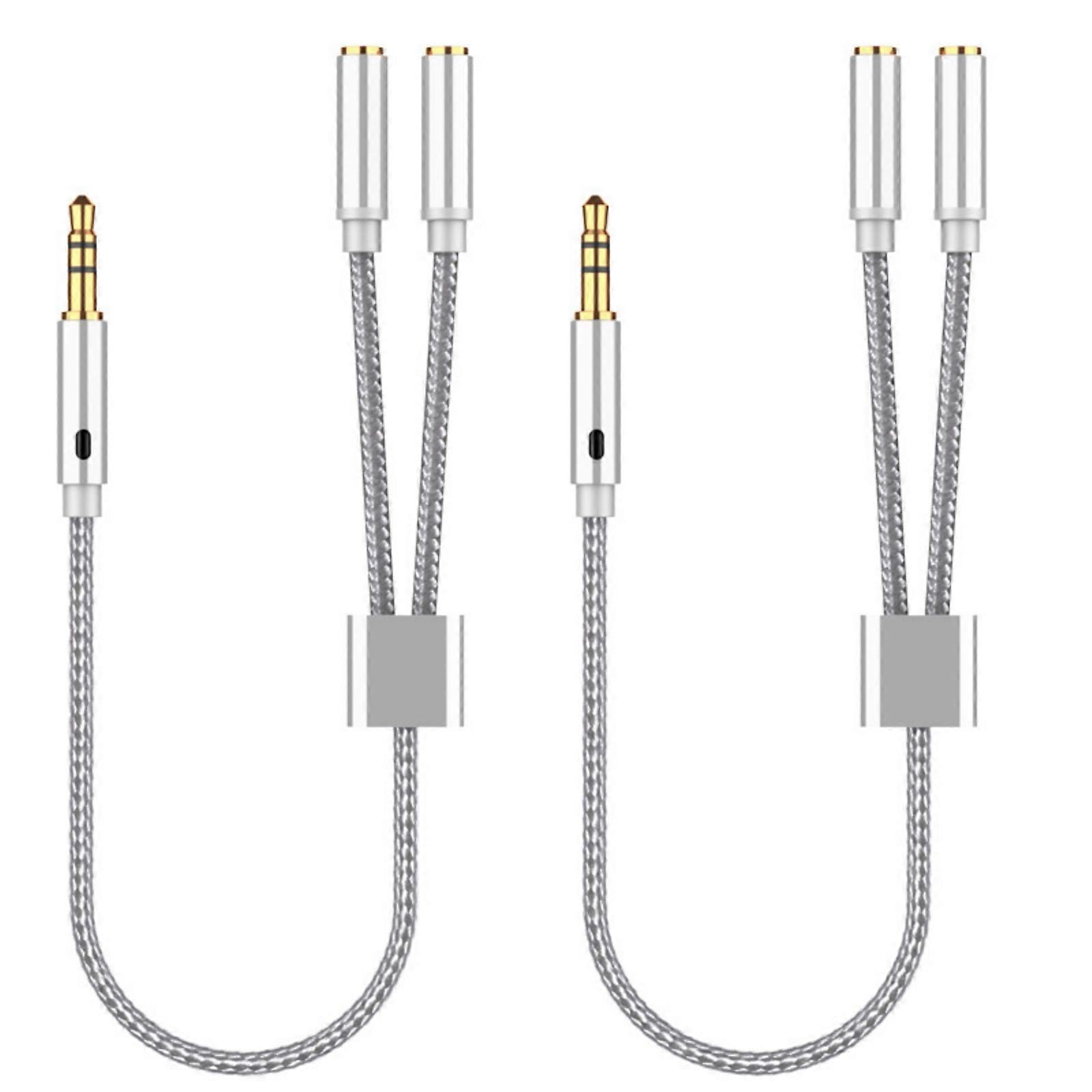 Quality 3.5mm Audios Cable Headphone Splitter with Enhances Compatibility for Multiple Devices Music Sharing Cable  silver