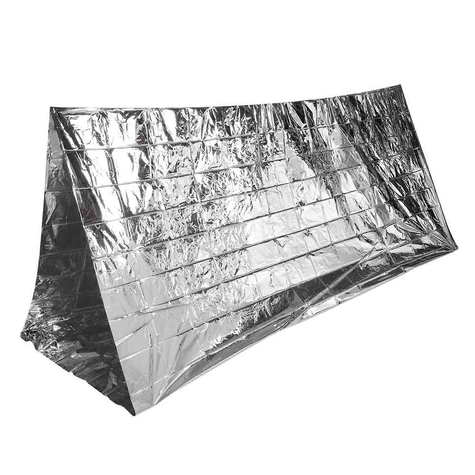 5PCS Outdoor Waterproof Emergency Survival Heat Reserve Reflective Blanket Camping Hiking Earthquake Rescue First Aid SuppliesSilver Outdoor First