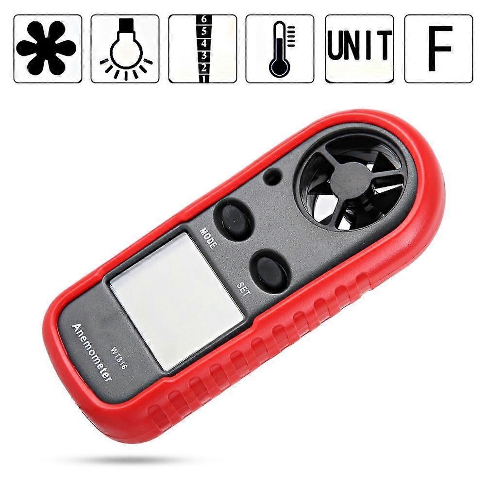 SSRGV LCD Digital Pocket Wind Meter Temperature Anemometer Tester Alarm 0- 30m/s
