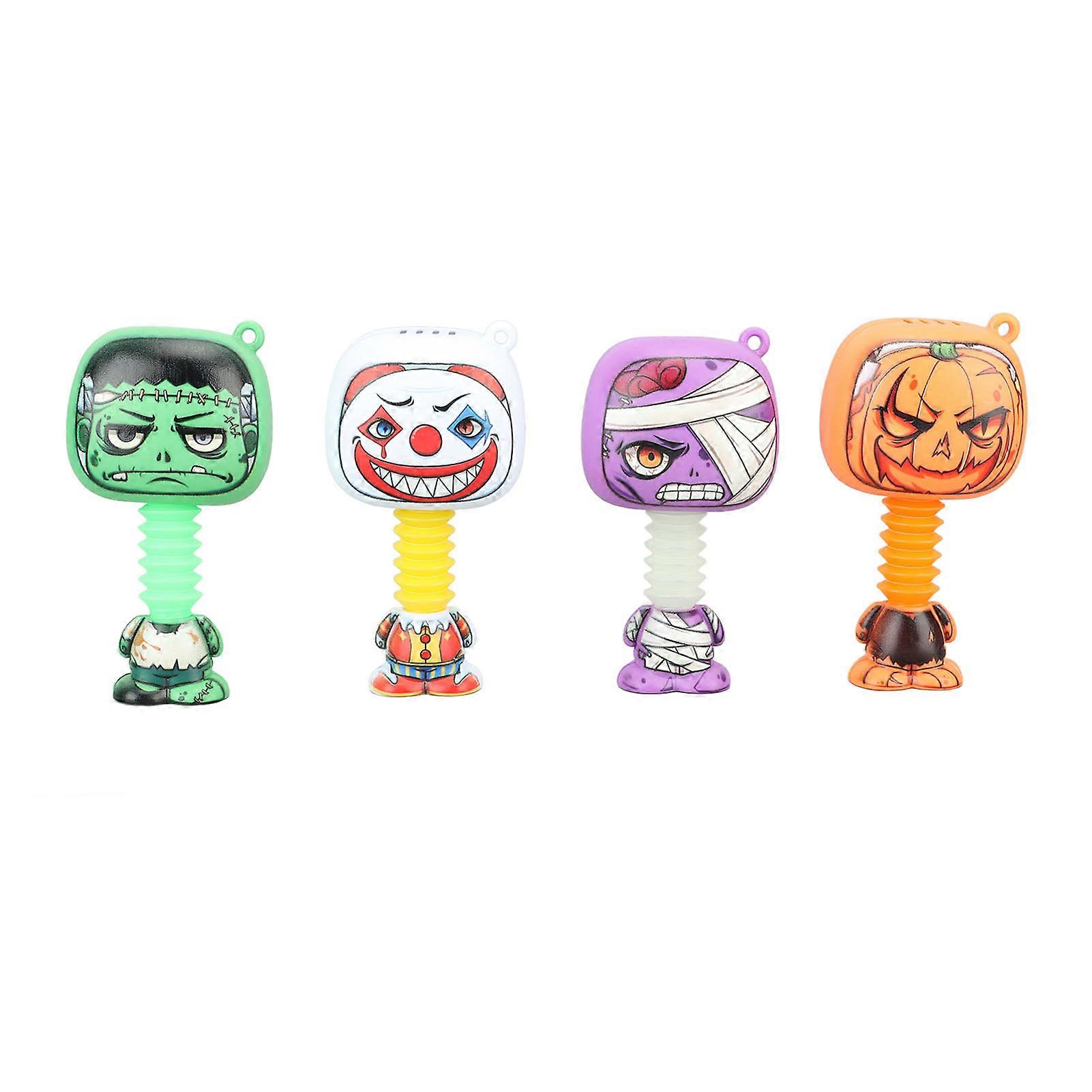 4pcs Toy Cute Cartoon Parent Child Interaction Decompression Light Telescopic Suction Tube