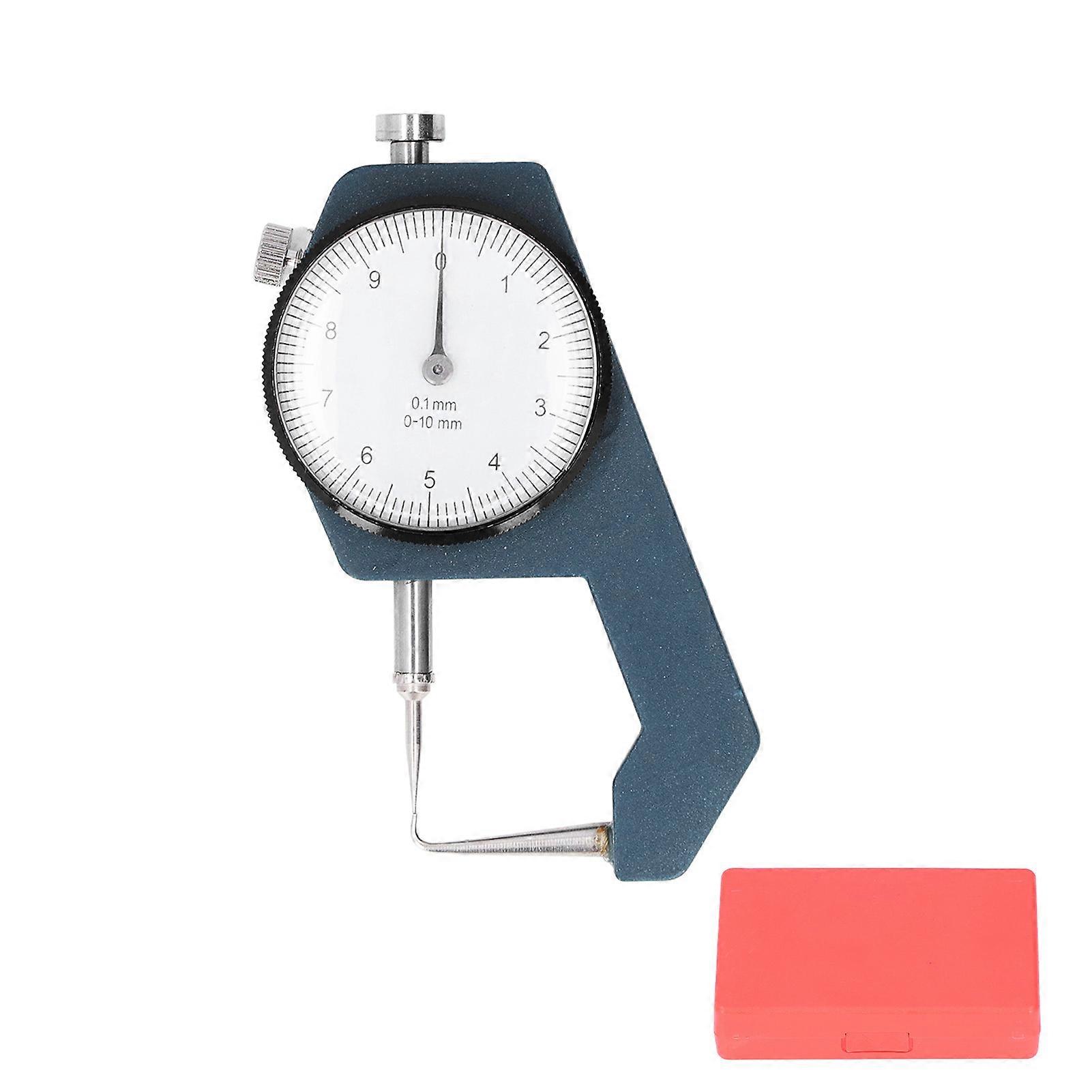 Dial Thickness Gauge Elbow 0 to 10 mm Range 0.1 mm Resolution Circular Measuring Tool