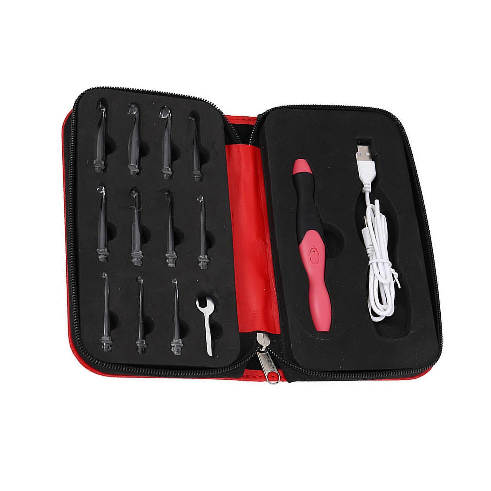 إضاءة مجموعة خطاف الكروشيه LED 11 مقاس طرف قابل للتبديل 2.5-8.0 مم خطاف كروشيه مريح الكروشيه هوك للمبتدئين