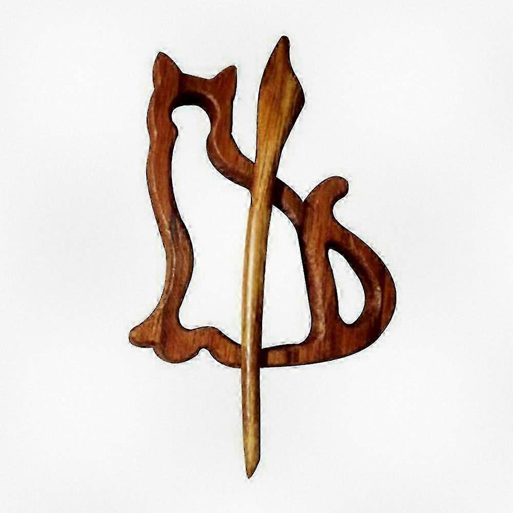 Wooden Cat Pattern Brooch Pin for DIY Crafts Suitable for Various Creative Projects
