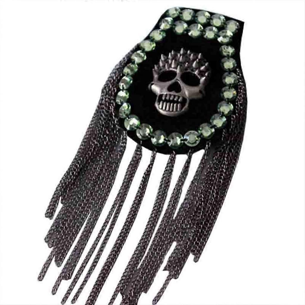 Tassel Chain Shoulder Retro Badges Rhinestones Patch Epaulette Applique for Halloween Performance Costume Ornaments