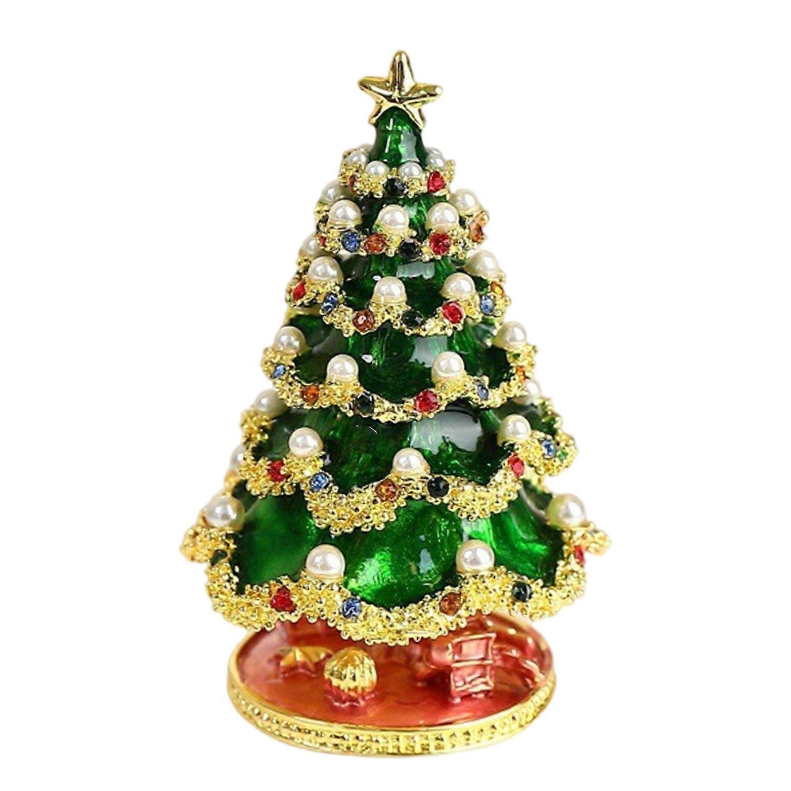 Elegant Green Ornament Container Unique Christmas Tree Rings Box Practical Jewelry Accessory Storage Container