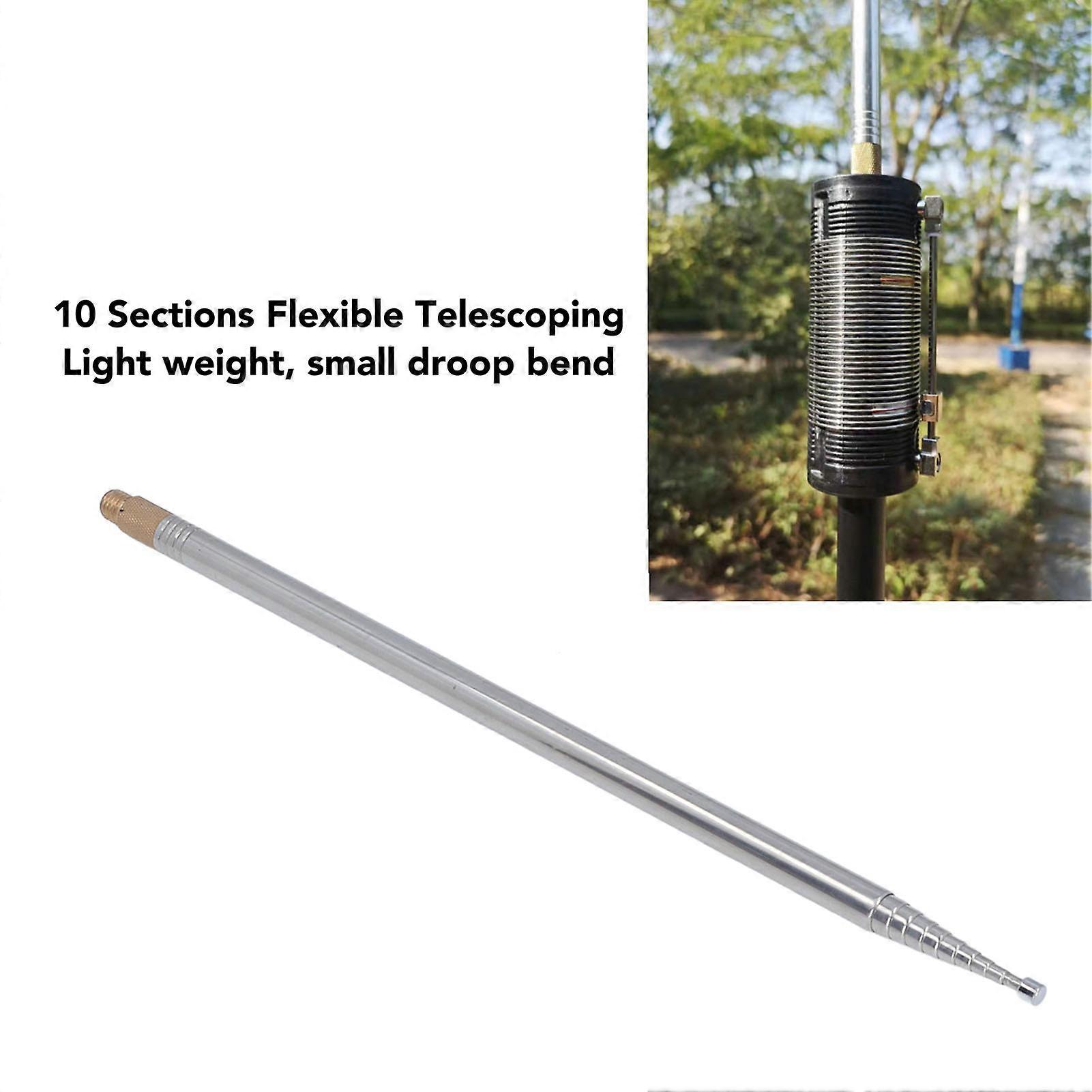 PAC 12 shortwave antenna, full frequency band from 7 MHz to 50 MHz, 10-section telescopic antenna, maximum range of 2.5 m