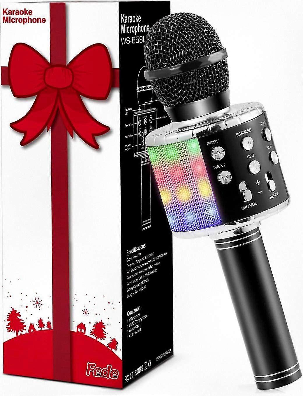 Portable Karaoke Machine with Wireless Bluetooth Microphone for Kids - Lightweight Speaker System
