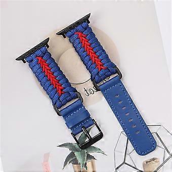 Watch Band Compatible For Apple Watch Series 10 Ultra 9 8 7 SE 6 5 4 3 2 1 46mm 49mm 45mm 44mm 42mm Leather + Braided Rope Wrist S