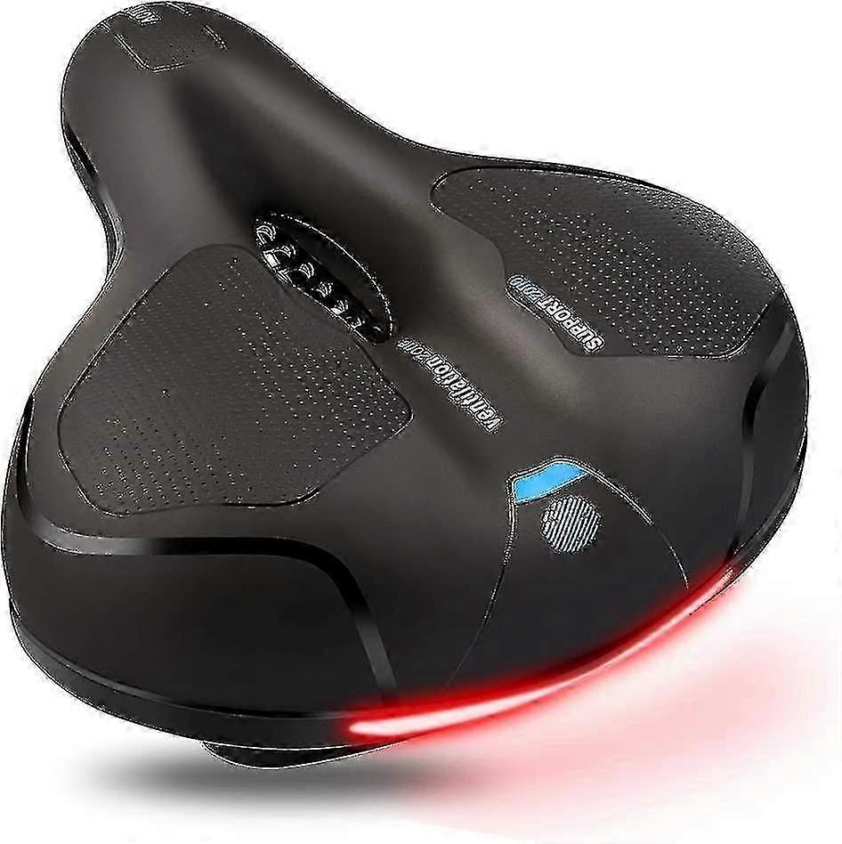 New Models Bicycle Saddle, Gel Foam Filled Ergonomic Hollow Dual Spring Saddle with Reflective Strip, Comfortable C