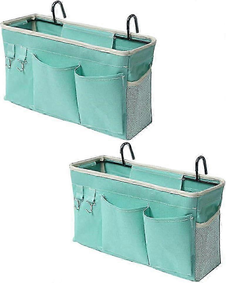2025 New Bedside Caddy, Set of 2 Hanging Storage Organizers for Dorm Room Bed Rails and Bunk Beds