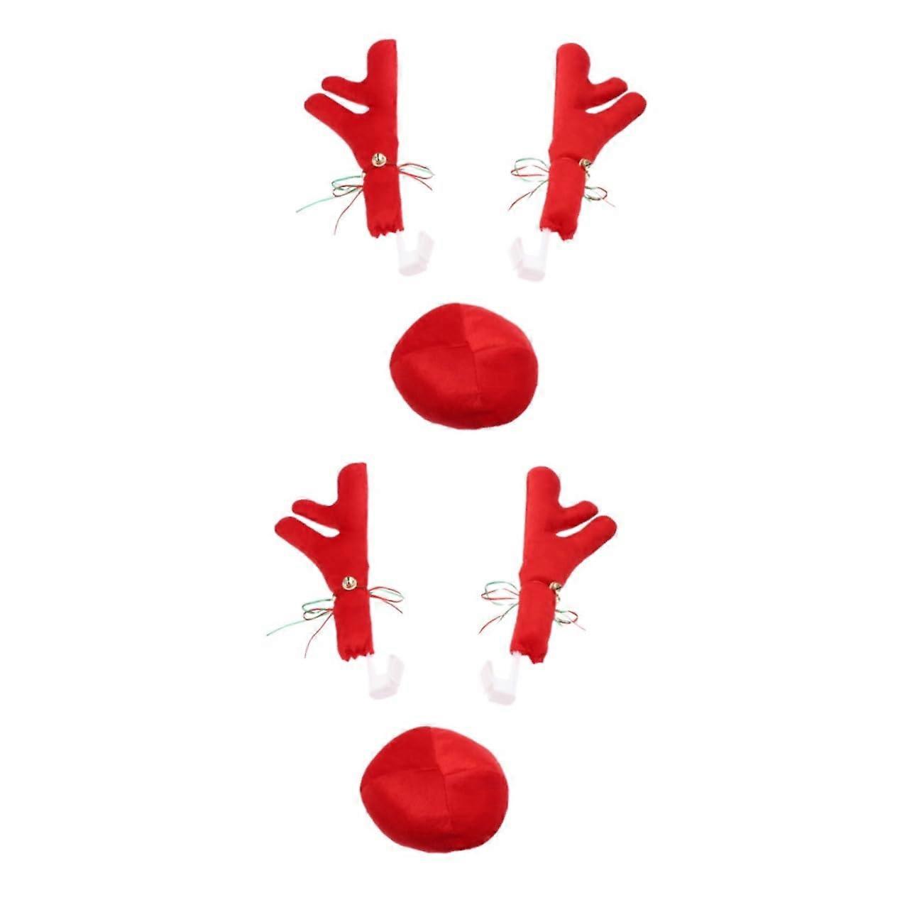 Autohorns for Christmas, glowing Autohorns 2 sets Christmas reindeer ornaments, reindeer ears, car Rosso